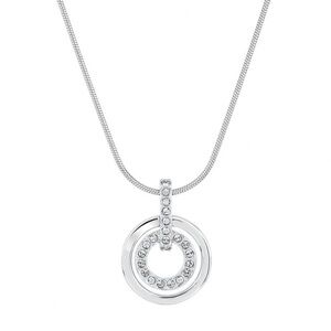 Swarovski Crystal Double Circle Pendant Necklace
